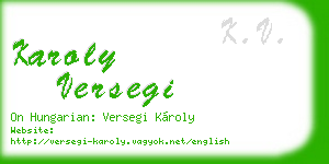 karoly versegi business card